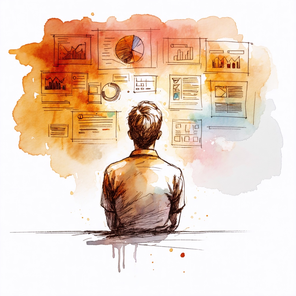 Person overwhelmed by information