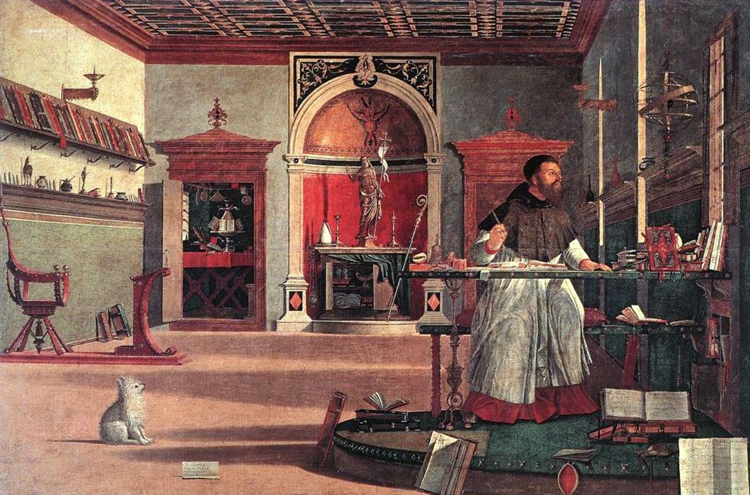 Oil painting: Vittore carpaccio, visione di sant'agostino 01